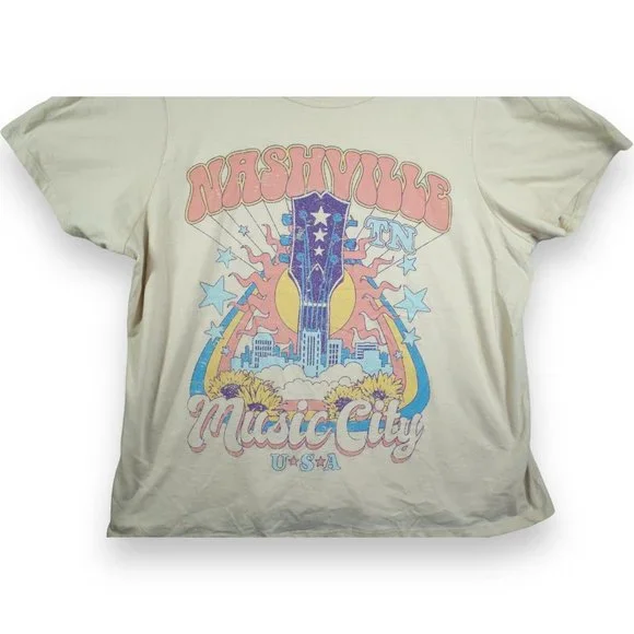 Zoe + Liv T Shirt Women's Size XXL Nashville TN Music City U.S.A Short Sleeve - Picture 2 of 6